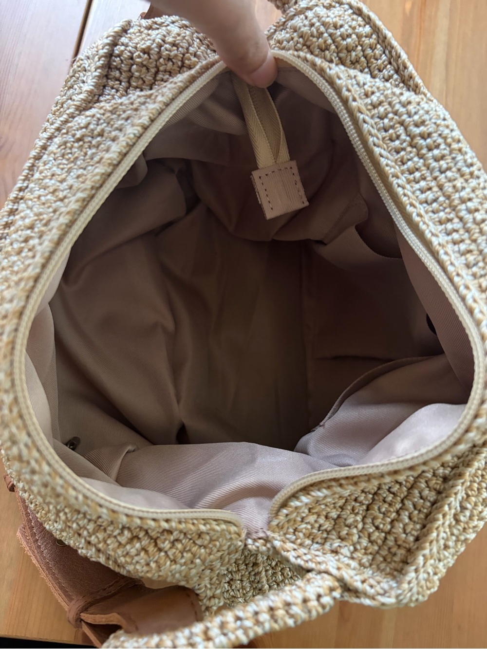 The Sak Los Feliz Bamboo Static Woven Shoulder Bag Adjustable Leather Strap - Picture 8 of 12